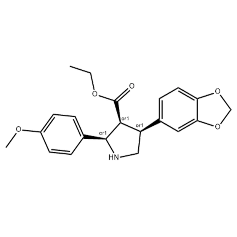 3-Pyrrolidinkarboxylsyra, 4-(1,3-bensodioxol-5-yl)-2-(4-metoxifenyl)-, etylester, (2a,3a,4a)-